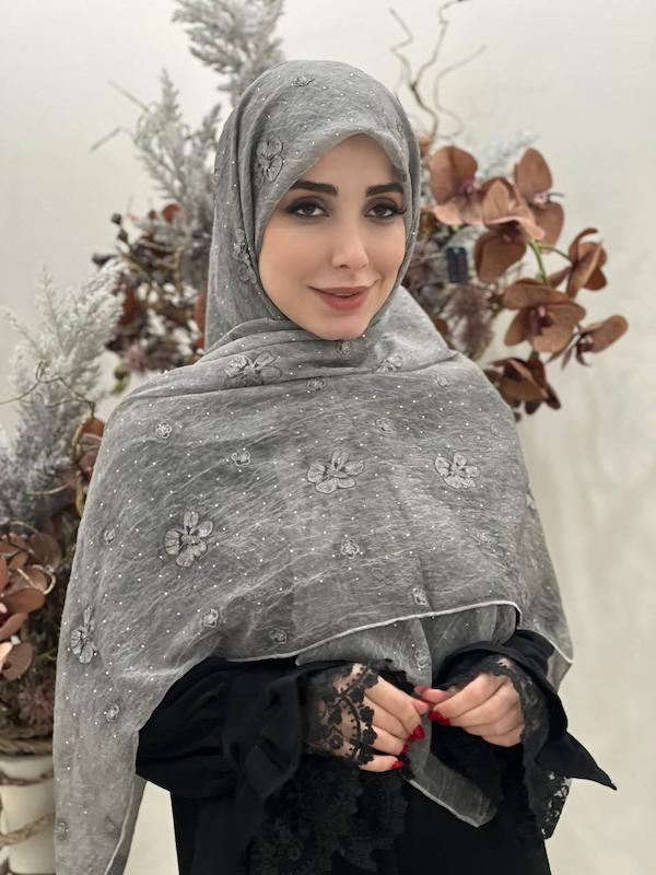 روسری خامه دوزی حریرنگین کد A106