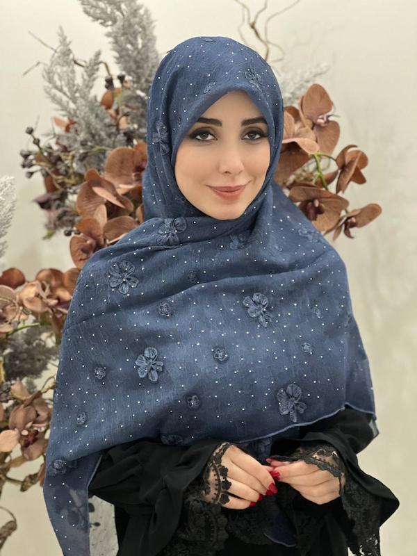 روسری خامه دوزی حریرنگین کد A106