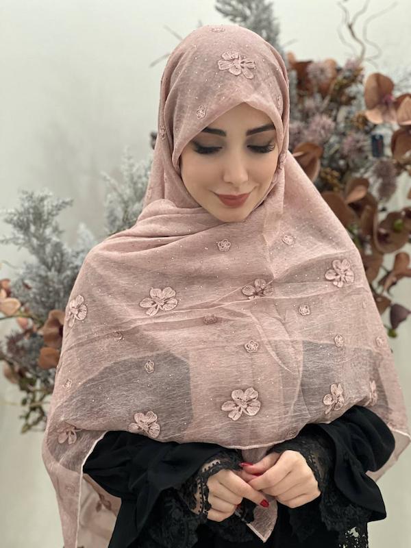 روسری خامه دوزی حریرنگین کد A106