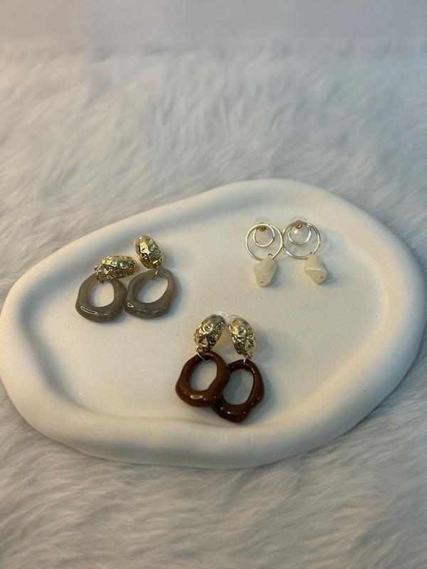 گوشواره هایی با ترکیب استیل و سنگ و بسیار سبک