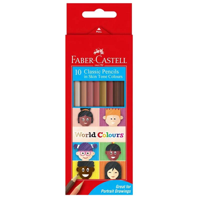 مداد رنگی 10 رنگ فابر کاستل رنگ پوست