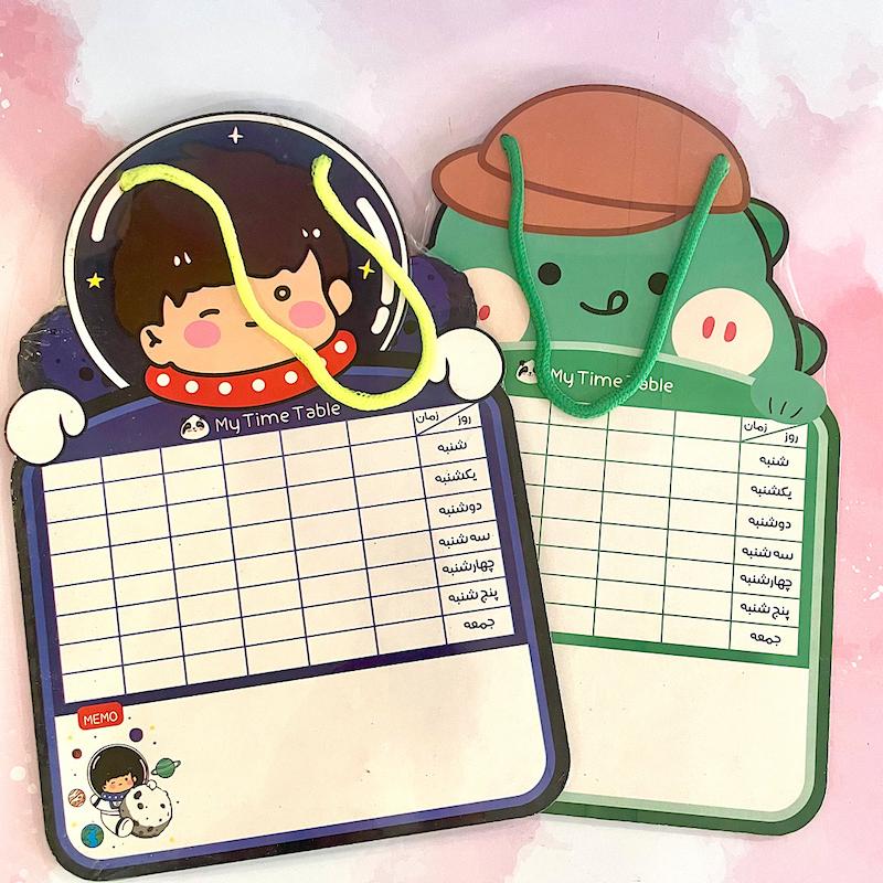 تخته وایتبرد برنامه هفتگی طرح فضانورد و دایناسور