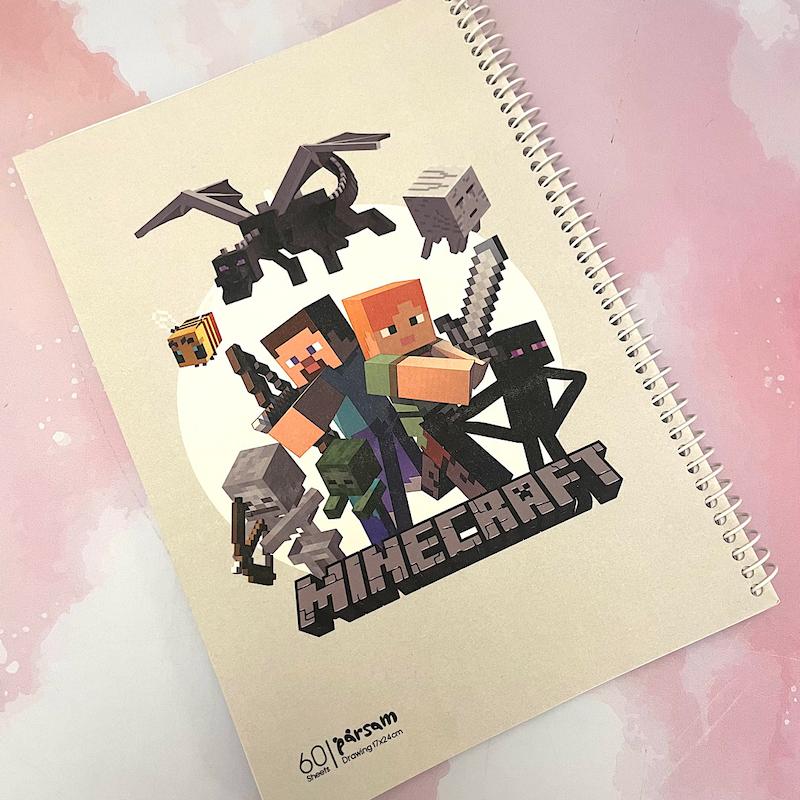 دفتر نقاشی 60برگ ماینکرافت