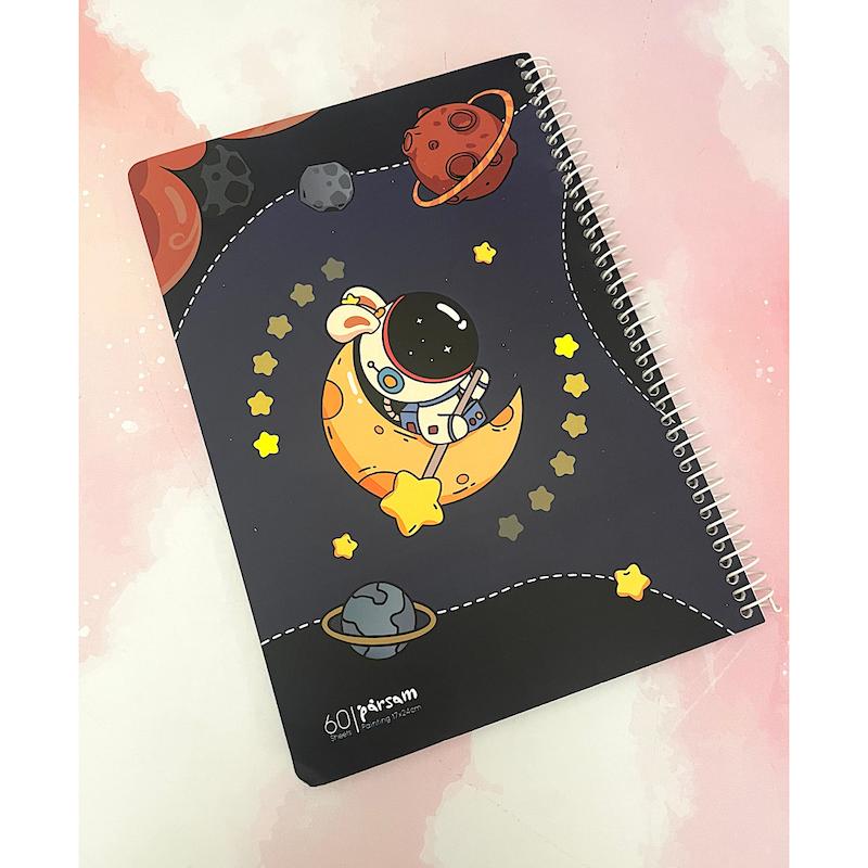 دفتر مشق  60 برگ حاشیه دار فضانورد