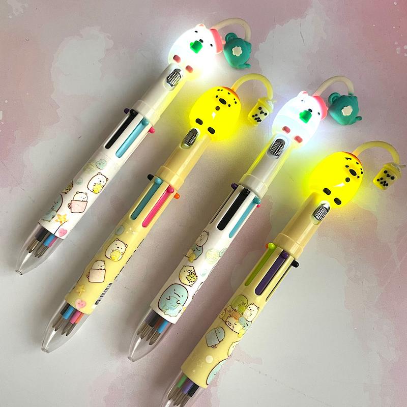 خودکار شش رنگ چراغ دار فانتزی