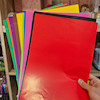 کاغذ رنگی براق 10 رنگ ابعاد 24×34 ( یک طرف رنگی ، یک طرف سفید )