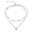 گردنبند دولایه قلبی کد 4043