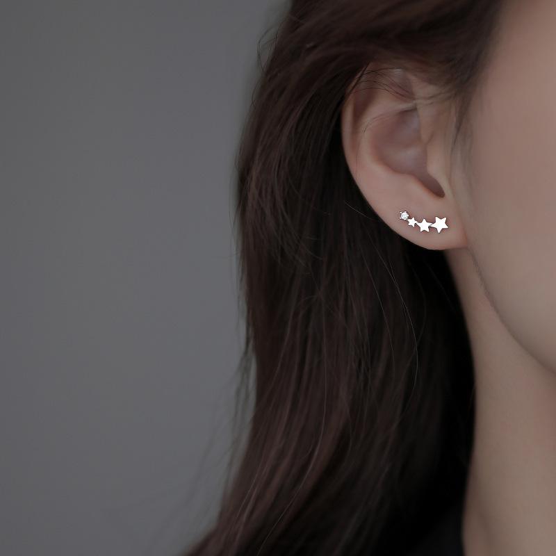 گوشواره 4 ستاره ی نقره کد 8032