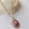 گردنبند لاکت میناکاری بنفش