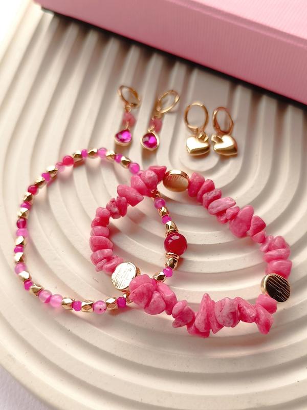 دستبند جفتی صورتی