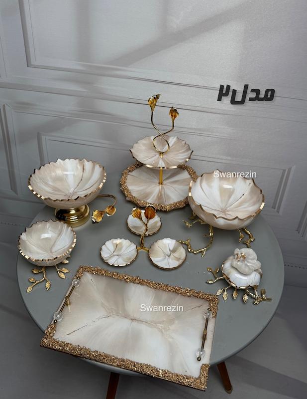 سرویس پذیرایی رزینی کرم  مرمر