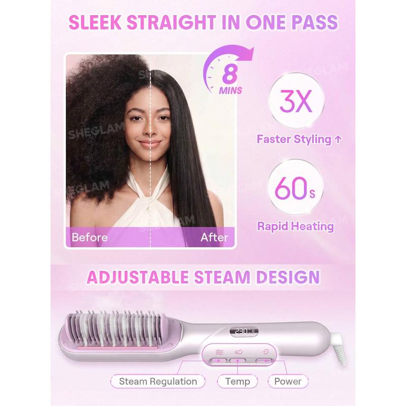 برس صاف کننده بخار shot steam straightening شیگلم SHEGLAM