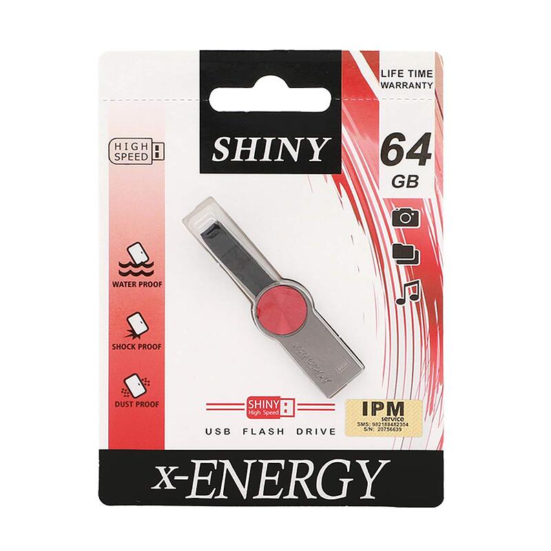 فلش مموری ایکس انرژی  X ENERGY Shiny USB2.0 Flash Memory 64GB قرمز 