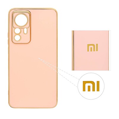 قاب شیائومی محافظ لنزدار My Case لوگو برجسته Xiaomi Mi 12T / Mi 12T Pro - صورتی