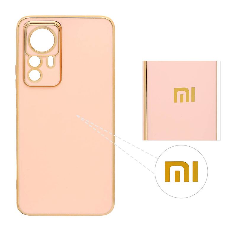 قاب شیائومی محافظ لنزدار My Case لوگو برجسته Xiaomi Mi 12T / Mi 12T Pro - صورتی