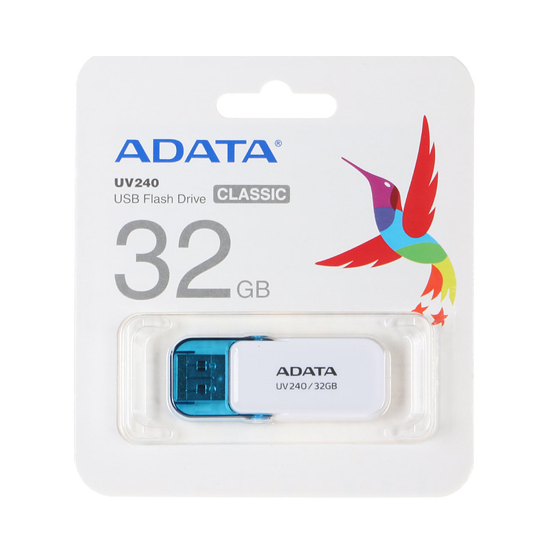 ADATA UV240 Classic USB 2.0 Flash Memory-32GB سفیدآبی (گارانتی پنج ساله آونگ)