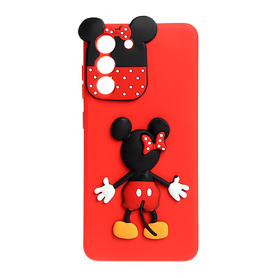 قاب سامسونگ Mickey mouse برجسته Samsung S21 FE - قرمز - طرح 266