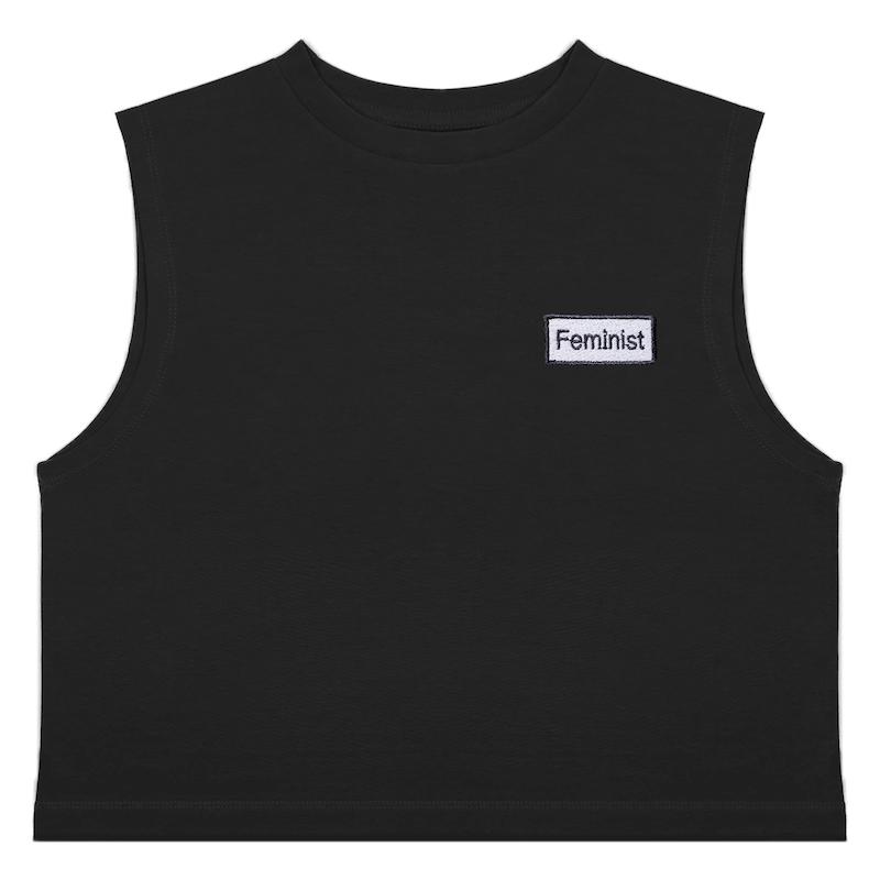 کراپ تاپ گلدوزی طرح فمنیست | FEMINIST