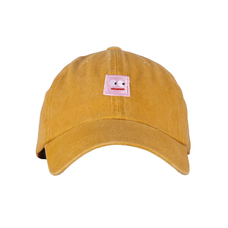 بیسبال کپ خردلی طرح صورت مربعی | SQUARE FACE