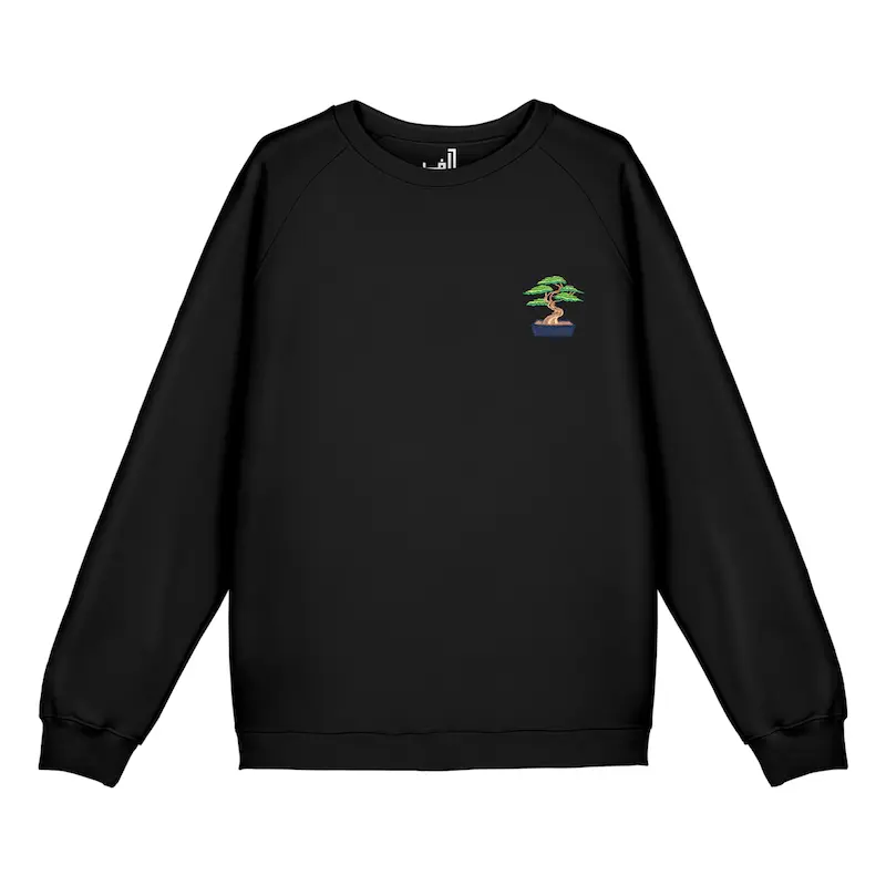 سویشرت رگلان گلدوزی طرح بنسای | BONSAI