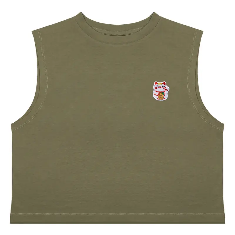 کراپ تاپ گلدوزی طرح فقط حس خوب | NO BAD VIBES-کپی