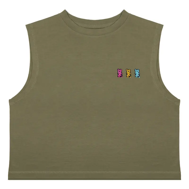 کراپ تاپ گلدوزی طرح پاستیل | HARIBO