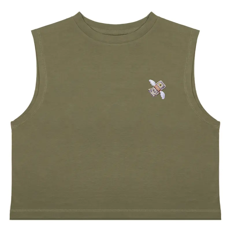 کراپ تاپ گلدوزی طرح دلار پرنده | FLYING DOLLAR