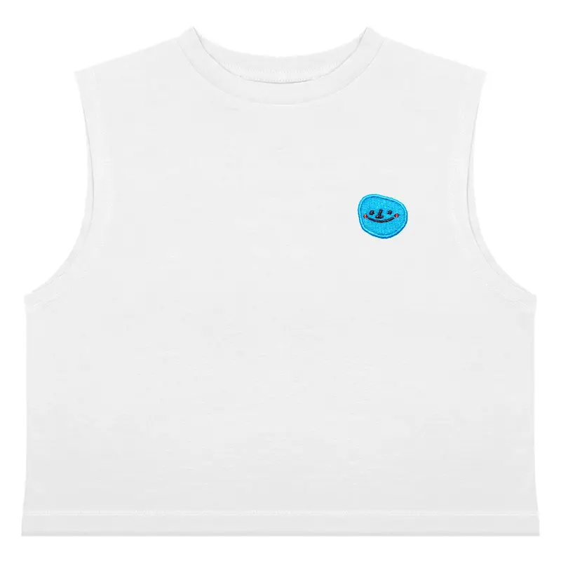 کراپ تاپ گلدوزی طرح صورت آبی | BLUE FACE