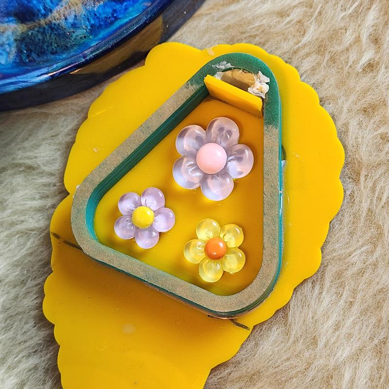 نیم ست گل ۵پر شیشه ای