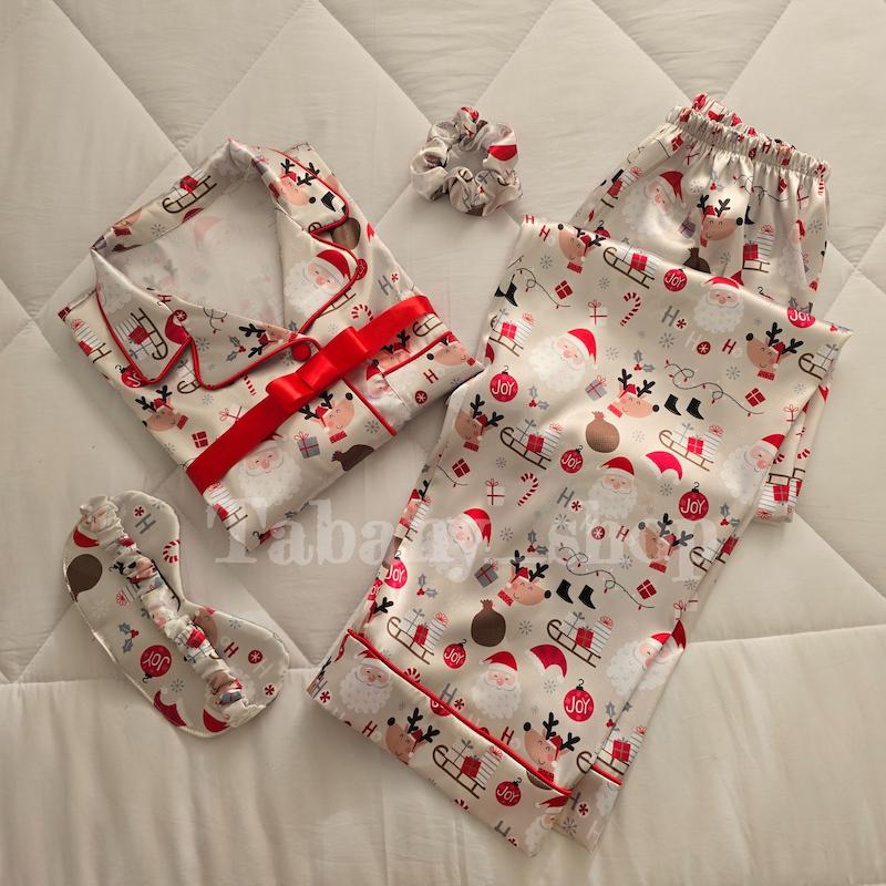 لباس خواب ساتن کریسمس، ست خواب کریسمس