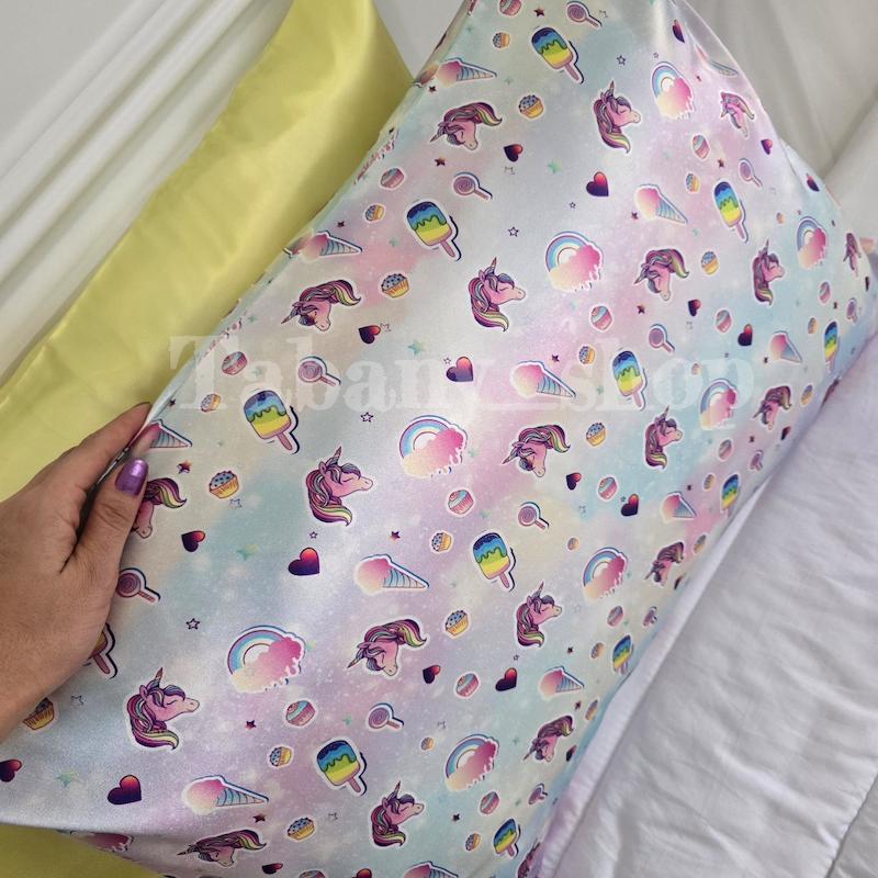 روبالشی ساتن طرح یونیکورن