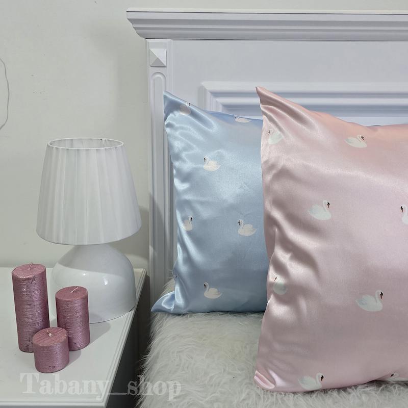 روبالشی ساتن ابریشم طرح قو