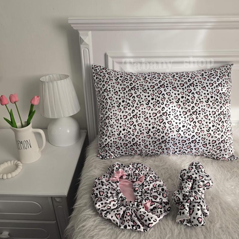 پک ساتن ابریشم طرح پلنگی سفید