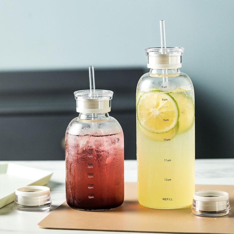 بطری پیرکس دو درب نی دار 