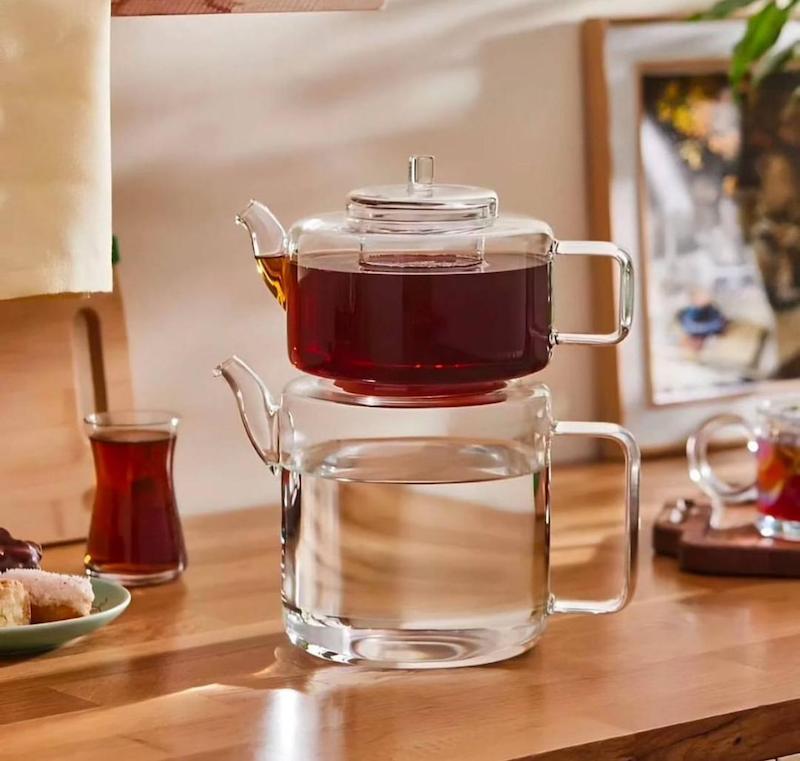 کتری قوری پیرکس استوانه 