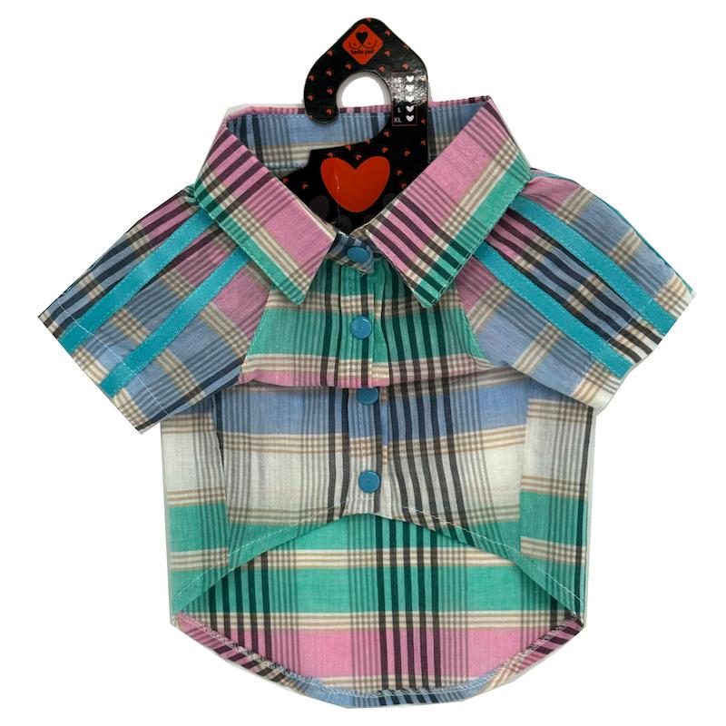 پیراهن سگ نر تادو طرح چهارخانه کد K101