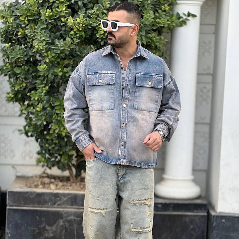 پیراهن جین استین بلند 