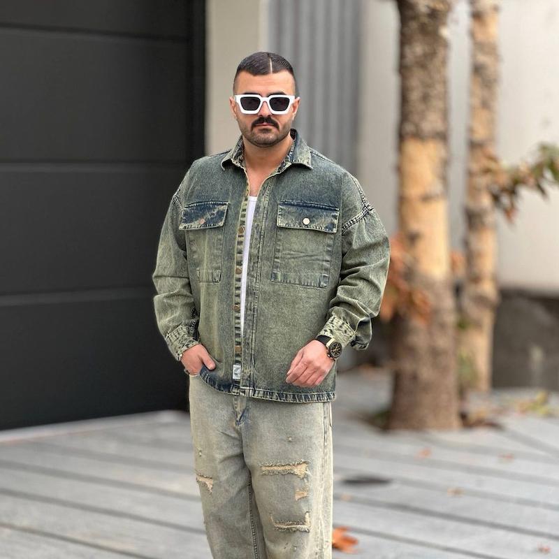 پیراهن جین استین بلند