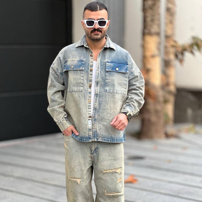 پیراهن جین استین بلند