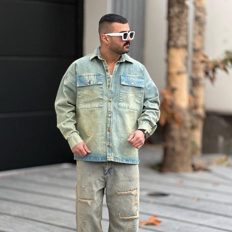 پیراهن جین استین بلند