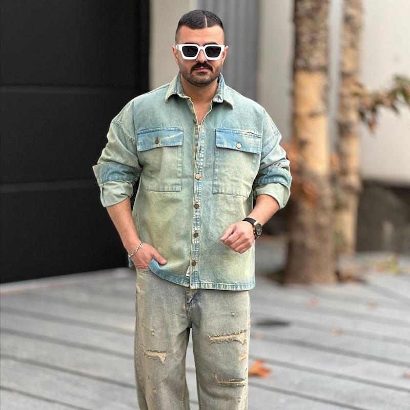 پیراهن جین استین بلند