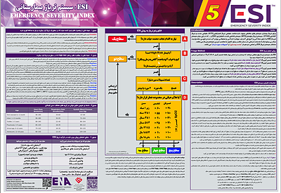 پوستر تریاژ ESI ویرایش پنجم , EMERGENCY SEVERITY INDEX , teriga esi,تریاژ ،2023 , ESI