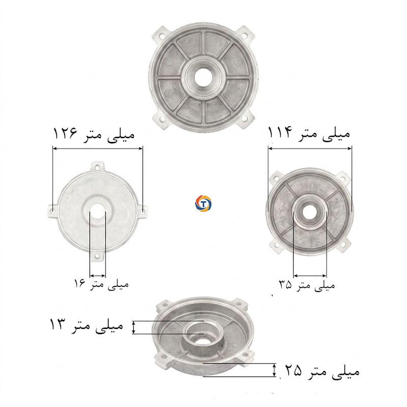 پایه های اتصال براکت عقب پمپ پنتاکس یک اسب | Mounting Holes of 1HP Pump Bracket