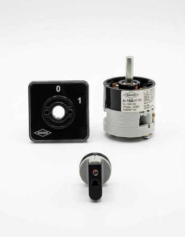 کلید سلکتوری تک فاز ۱۶ آمپر کاوه مدل 1601 | Kaveh 16A Single Phase Rotary Switch Model 1601