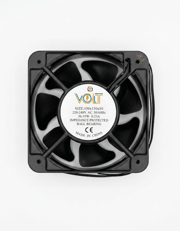 فن 220 ولت 15*15 بلبرینگی 7 پره VOLT | VOLT 220V 150x150mm 7-Blade Ball Bearing Fan