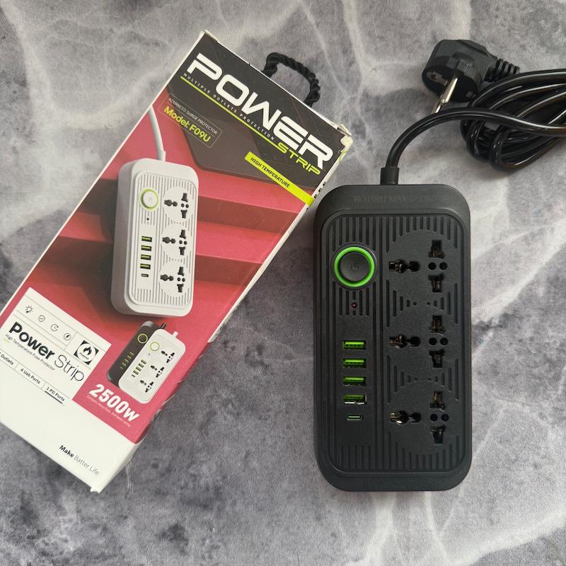 چندراهی برق پاور استریپ مدل F09U توان 2500 وات