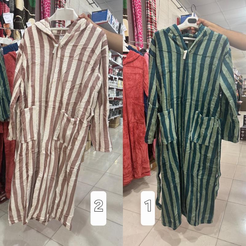 حوله تن پوش کلاه دار طرح راه راه