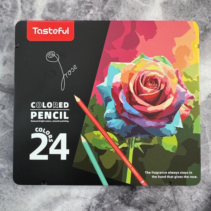 مداد رنگی ۲۴ رنگ TasteFul جعبه فلزی