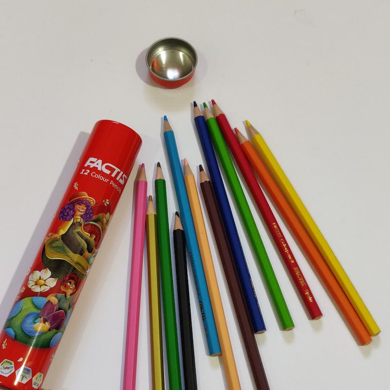 مدادرنگی ۱۲ رنگ فکتیس جعبه فلزی لوله ای