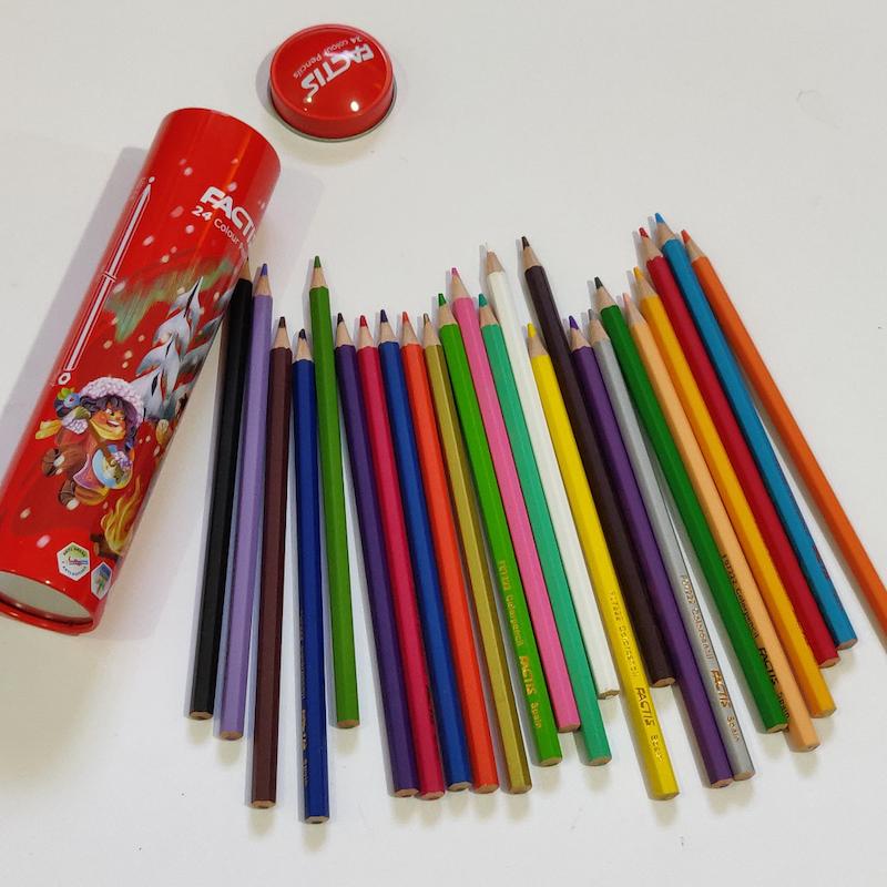 مدادرنگی ۲۴ رنگ فکتیس جعبه فلزی لوله ای